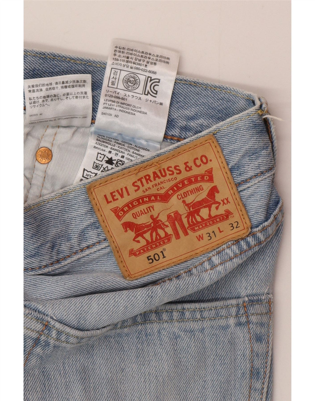 Levi's Mens 501 Denim Shorts W31 Medium Blue Cotton
