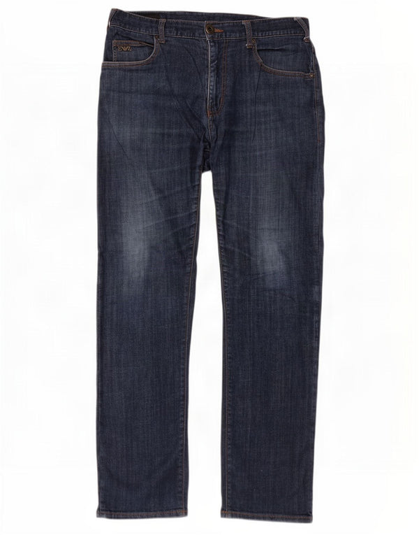 Emporio Armani Womens Straight Jeans W32 L30 Blue Cotton