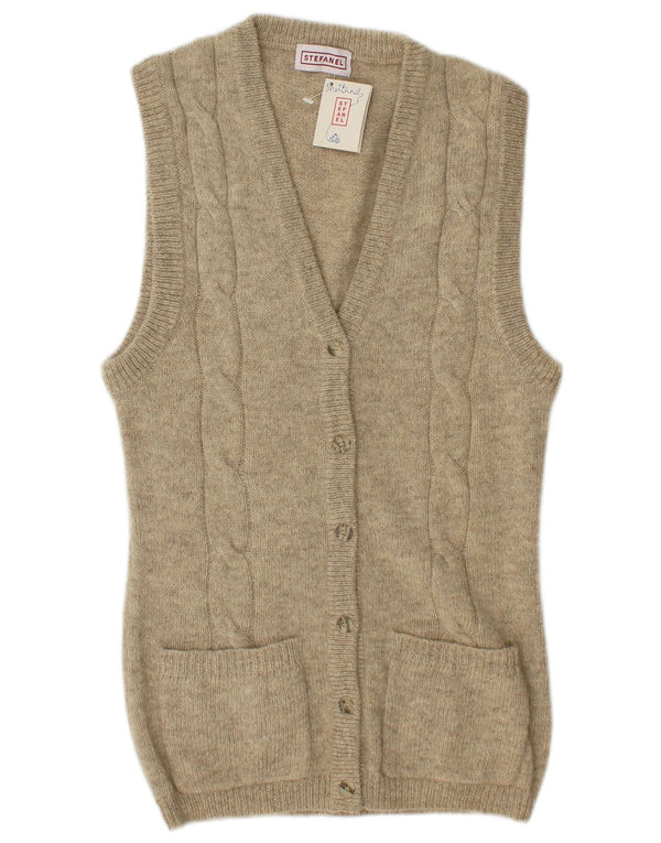 Maglione cardigan senza maniche da donna Stefanel UK 14 Beige medio