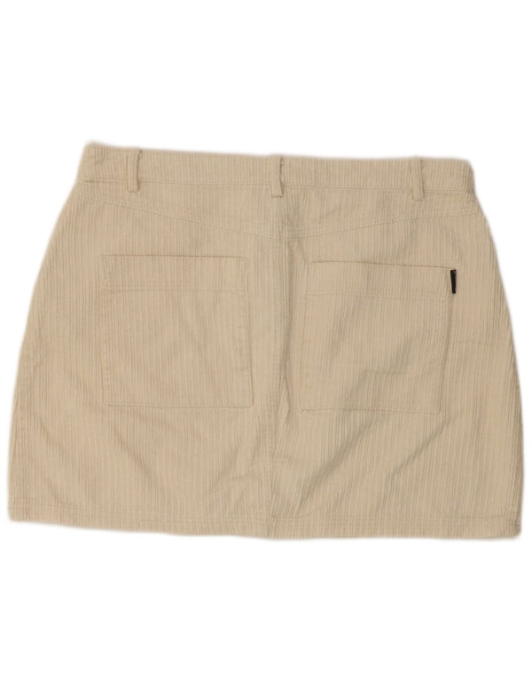 RIP CURL Womens Mini Corduroy Skirt Large W34 Off White Cotton