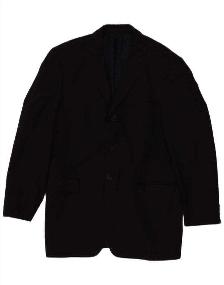 Marks & Spencer Mens Blazer Jacket UK 42 Large Navy Blue Striped Classic