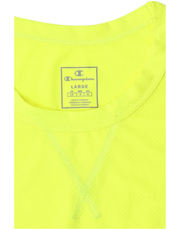 Champion Mens T-Shirt Top Large Yellow