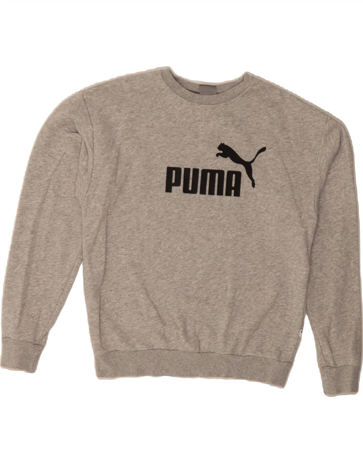 PUMA Womens Graphic Sweatshirt Jumper UK 10 Small  Grey Vintage Puma and Second-Hand Puma from Messina Hembry 