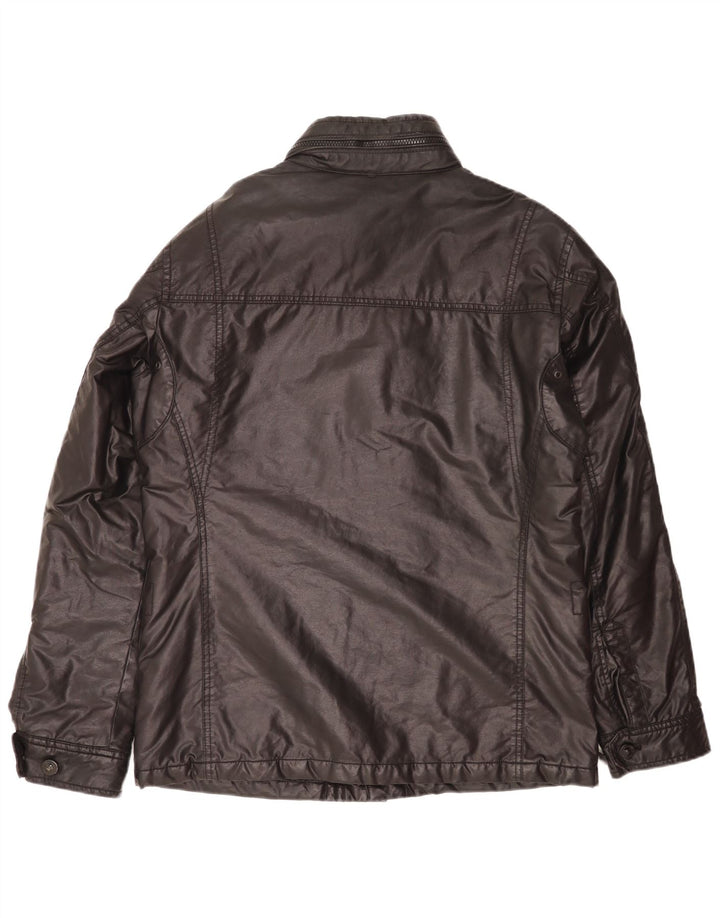 Strellson Herre vokset bomuld Utility Jacket IT 50 Stor sort bomuld