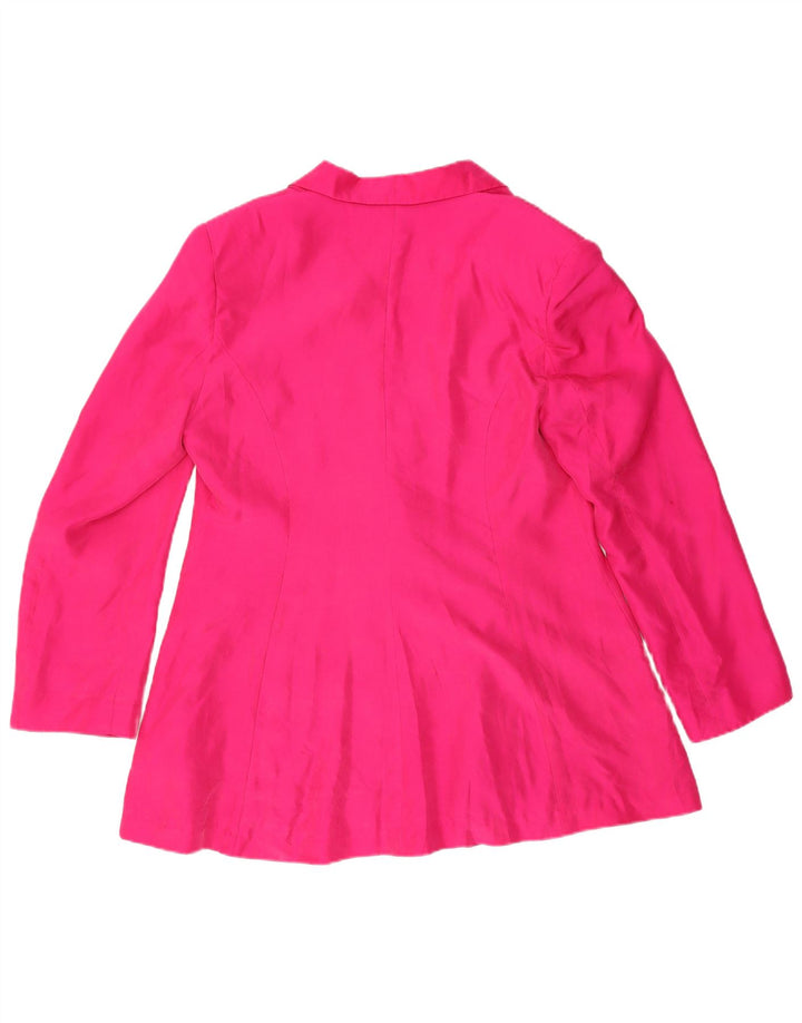 Yorn Womens 1 Button Blazer Jacket EU 40 Medium Pink Silk
