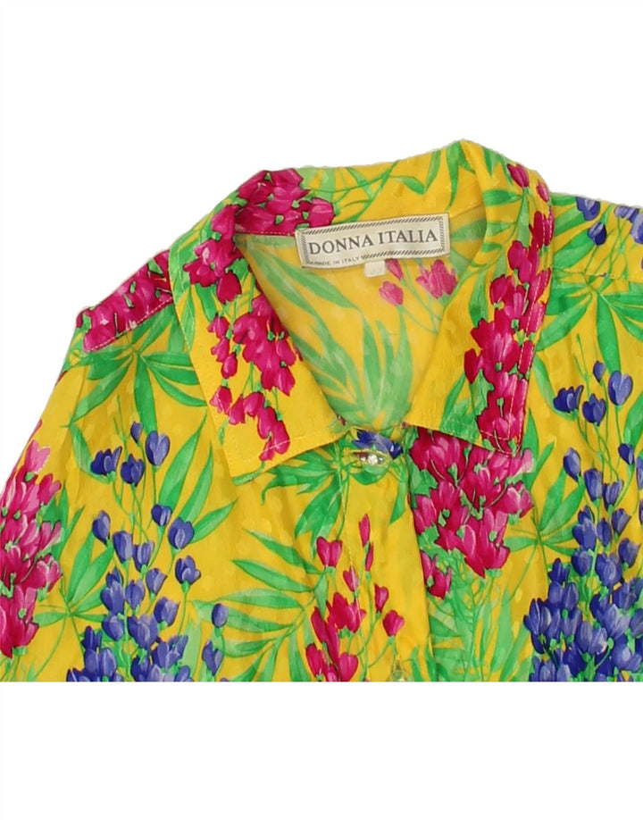 VINTAGE Womens Sleeveless Shirt IT 42 Medium Multicoloured Floral | Vintage Vintage | Thrift | Second-Hand Vintage | Used Clothing | Messina Hembry 