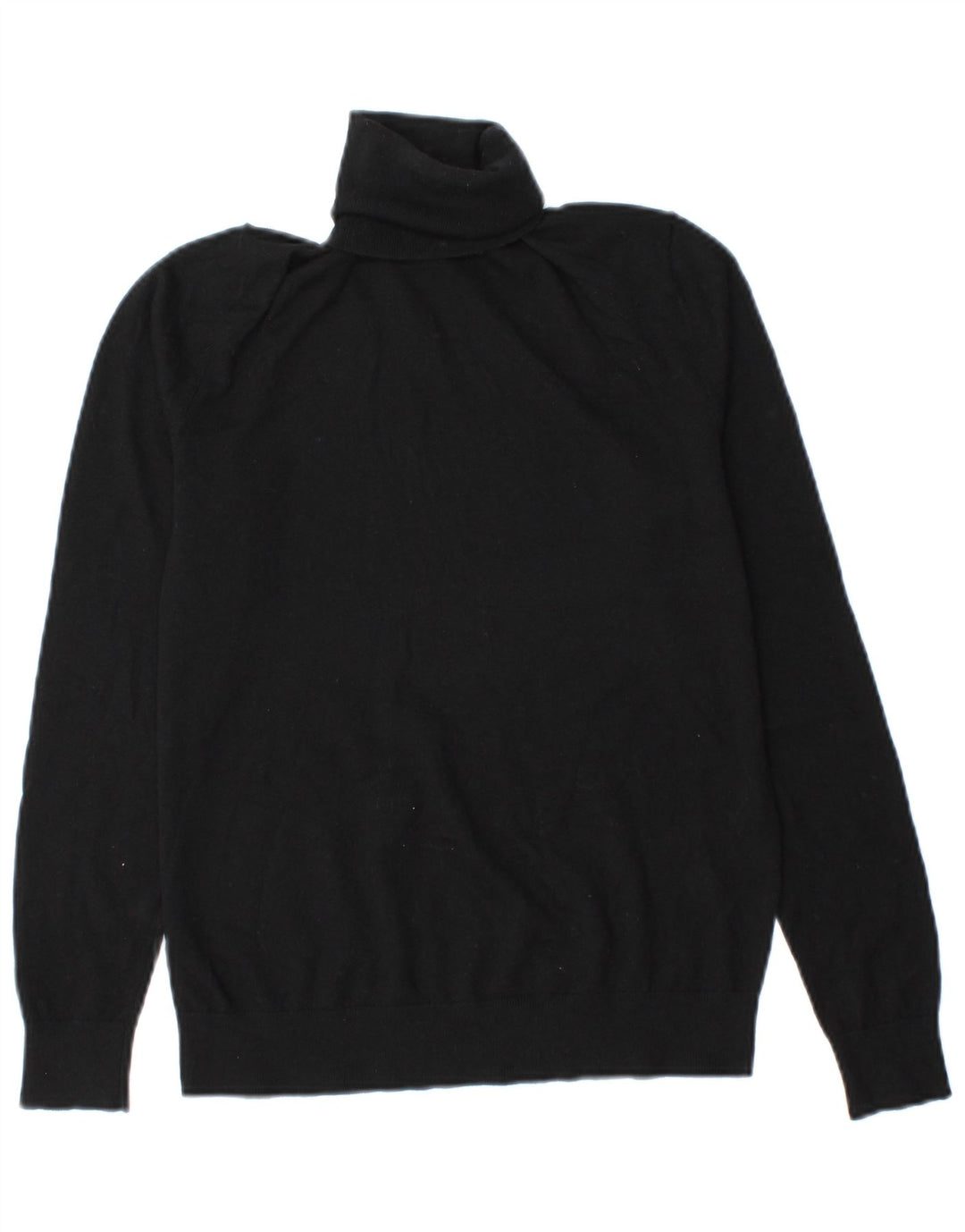 Massimo Dutti Womens Roll Neck Jumper Sweater UK 8 Small Black