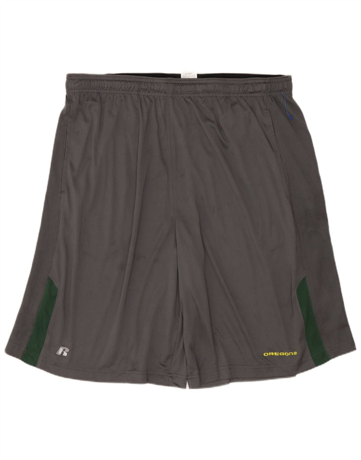 RUSSELL ATHLETIC Mens Sport Shorts 2XL  Grey Colourblock Polyester