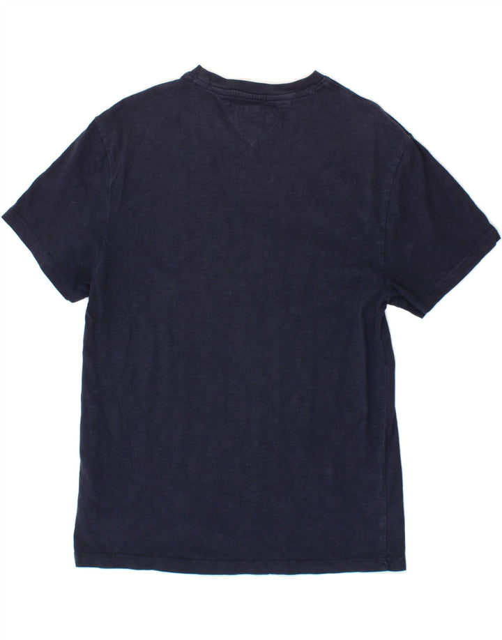TOMMY HILFIGER Mens Regular Fit Graphic T-Shirt Top Medium Navy Blue Vintage Tommy Hilfiger and Second-Hand Tommy Hilfiger from Messina Hembry 