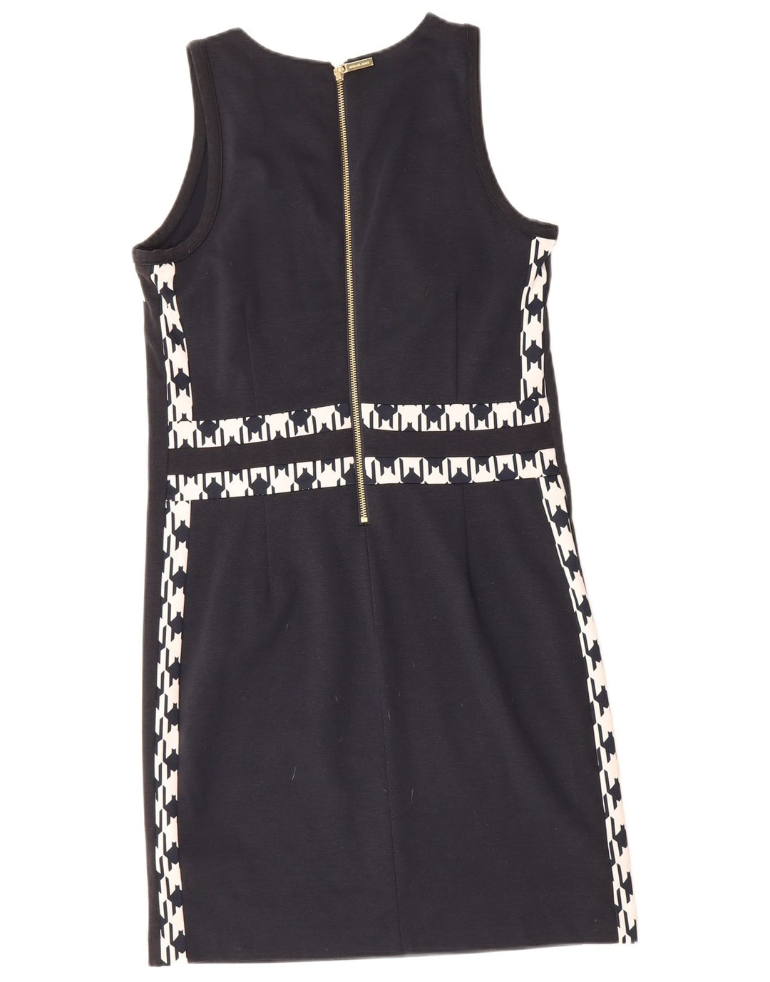 MICHAEL KORS Womens Abstract Pattern Sheath Dress UK 12 Medium Navy Blue