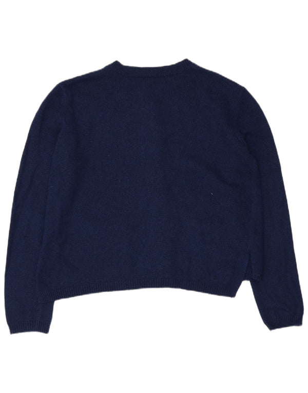 Topshop Cardigan surdimensionné pour femme UK 10 Petit Bleu Marine Acrylique