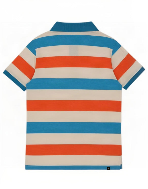 Polo da uomo Puma XL in cotone a righe multicolore