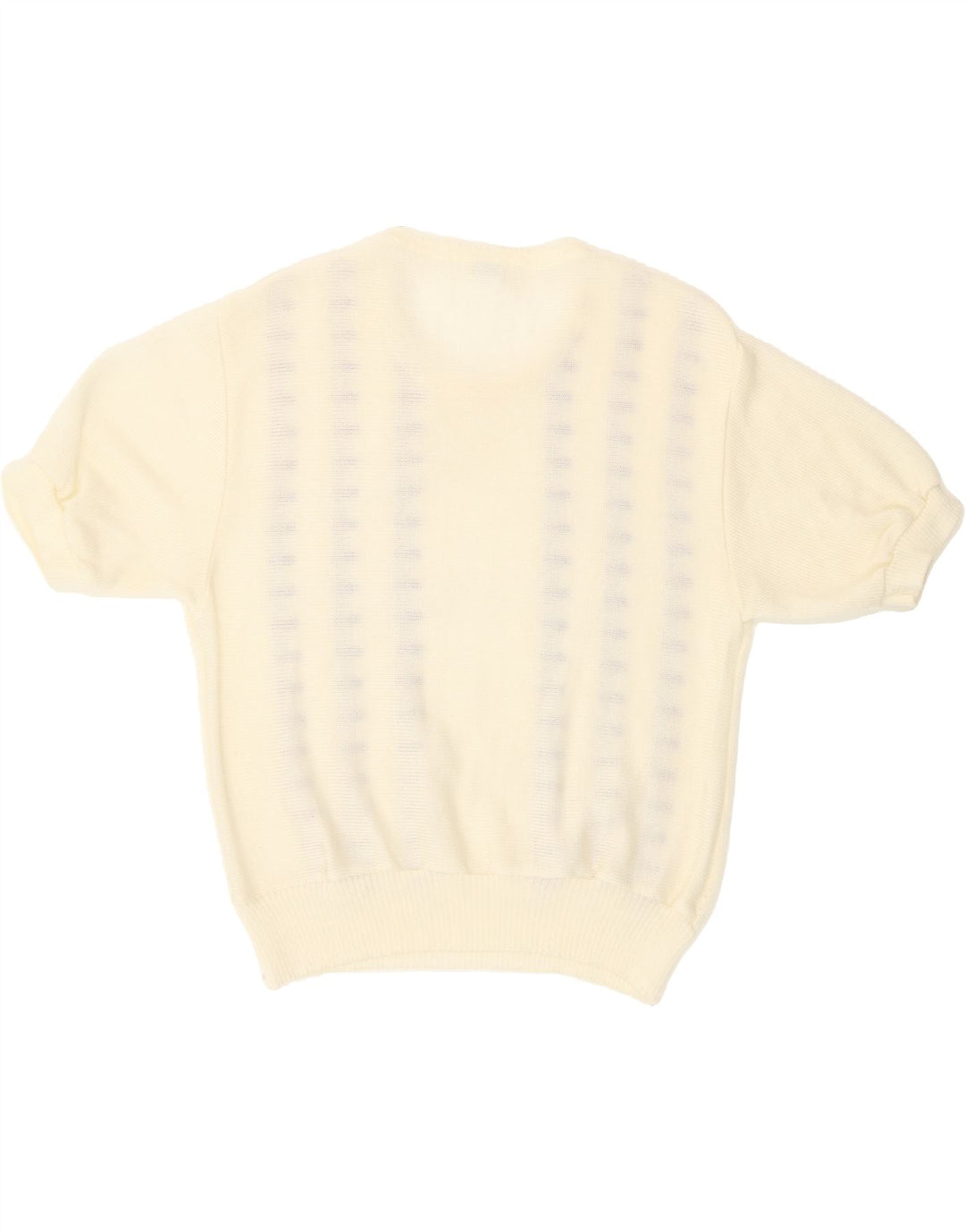 C&A Womens Crew Neck Jumper Sweater IT 44 Medium Off White Striped Vintage C&A and Second-Hand C&A from Messina Hembry 