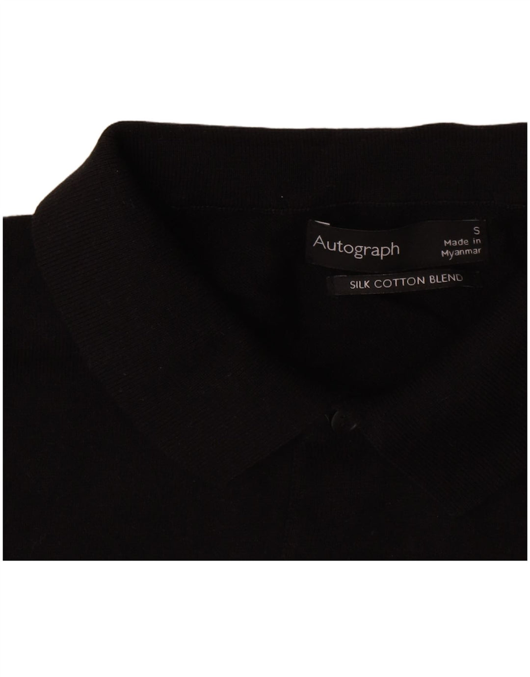 Marks & Spencer Herre Autograph Polo Shirt Lille sort bomuld