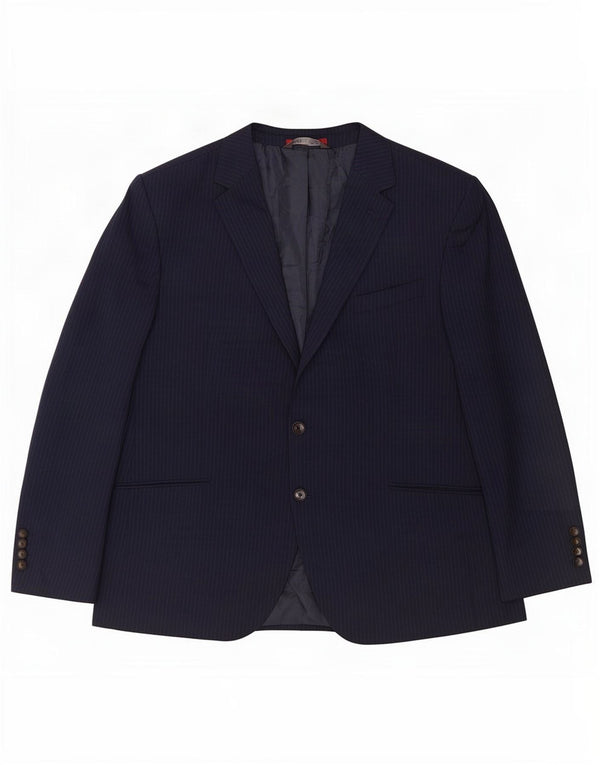 Marks & Spencer Herre Short Blazer Jacket UK 46 3XL Navy Blue Pinstripe