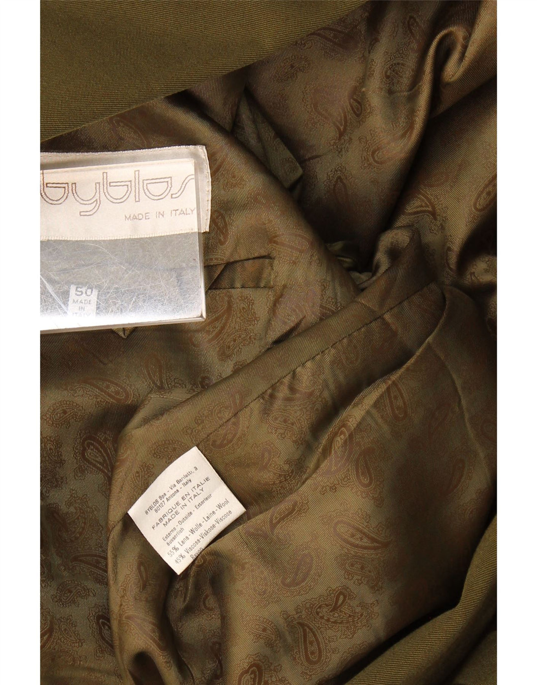 Byblos Herre 2-knaps blazerjakke IT 50 Large Khaki Wool