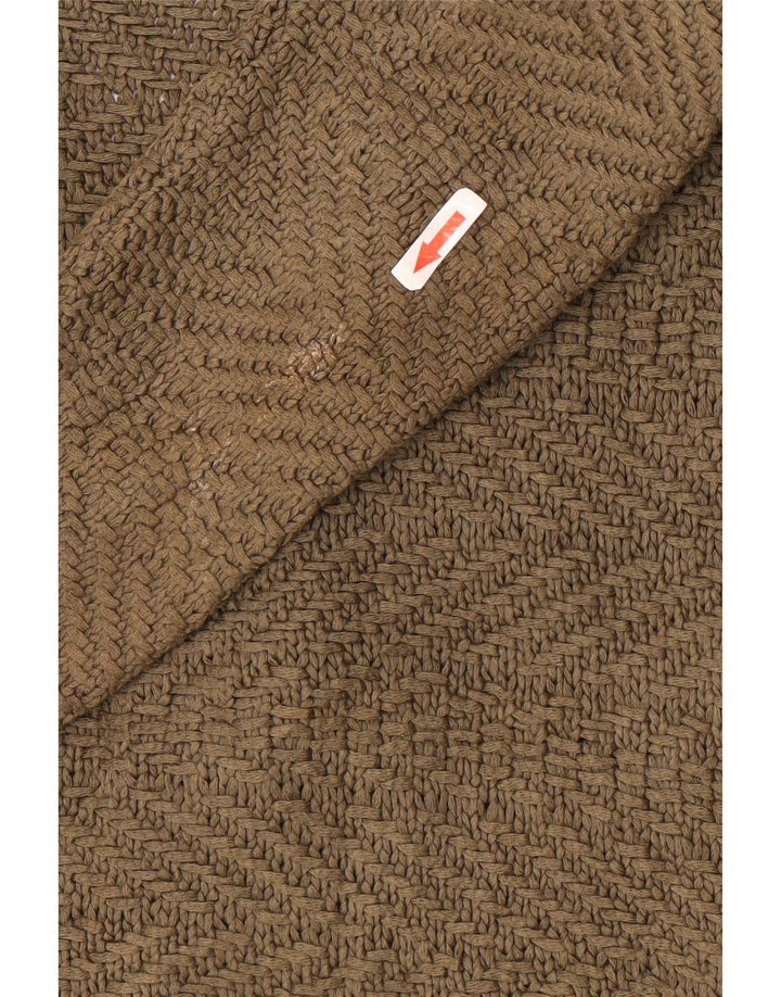 Massimo Dutti Maglione cardigan aperto da donna UK 12 Medio Cachi