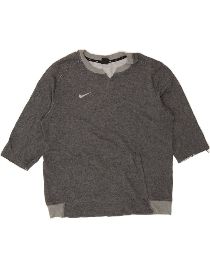 NIKE Womens Dri Fit Oversized Sweatshirt Jumper UK 16 Large Grey Vintage Nike and Second-Hand Nike from Messina Hembry 
