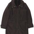 TOMMY HILFIGER Damen Windjacke Mantel UK 16 Large Schwarz Polyester