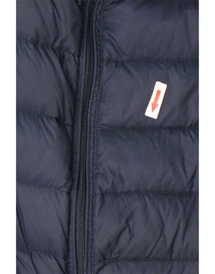 Jaqueta acolchoada feminina Benetton UK 10 pequena azul marinho