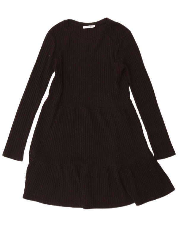 Zara Womens Jumper Dress UK 10 Small Black