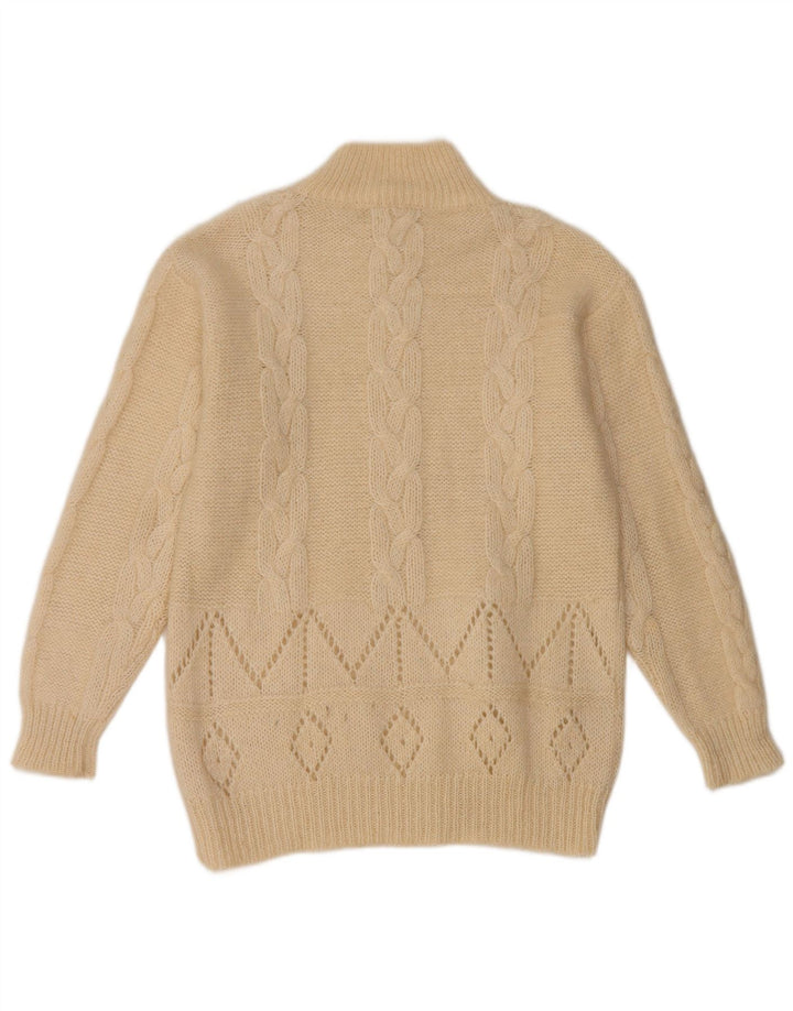 Vintage Womens Turtle Neck Jumper Sweater UK 14 Medium White