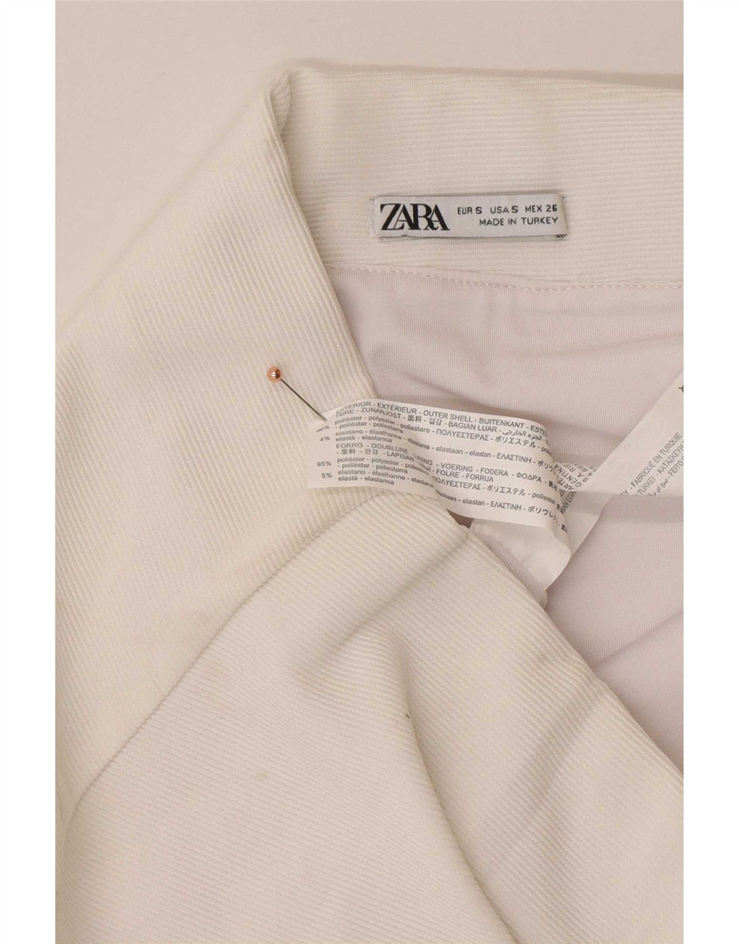 Zara Womens Mini Skirt Small W26 White Polyester