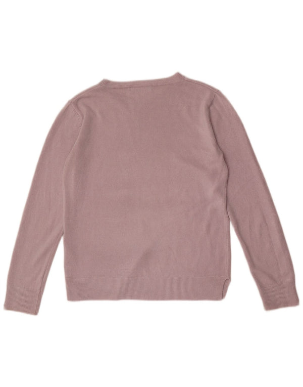 Marks & Spencer Womens Crew Neck Jumper Sweater UK 10 Small Pink Acrylic