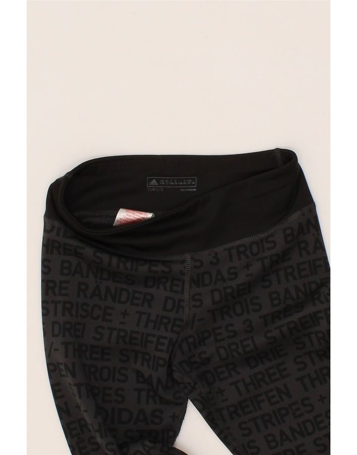 ADIDAS Girls Climalite Graphic Leggings 9-10 Years  Grey Polyester Vintage Adidas and Second-Hand Adidas from Messina Hembry 