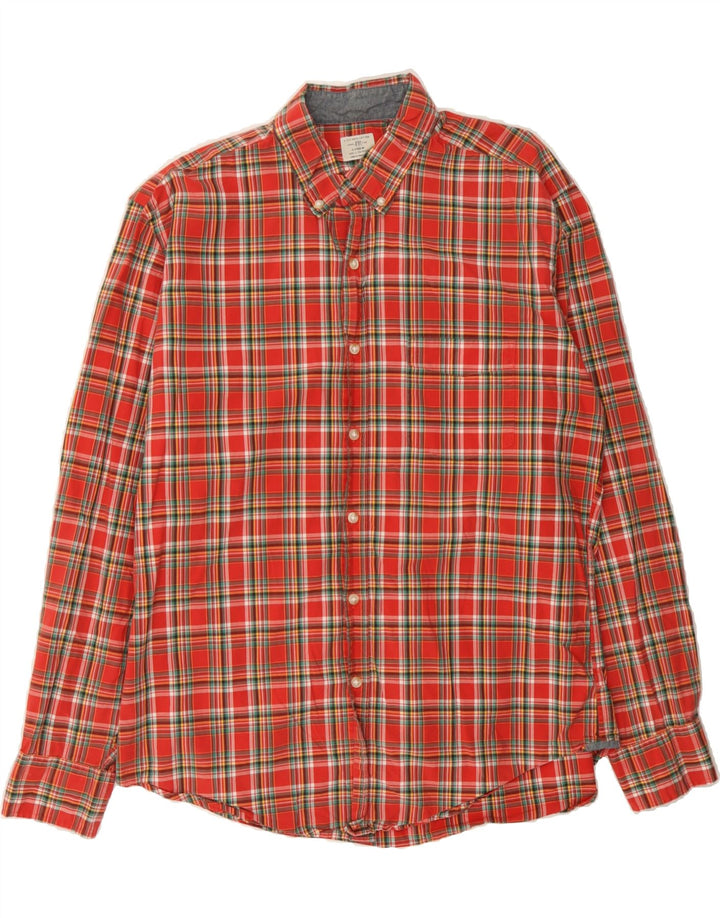 J. CREW Mens Shirt Size 16 16 1/2 Large Red Check Cotton Vintage J. Crew and Second-Hand J. Crew from Messina Hembry 