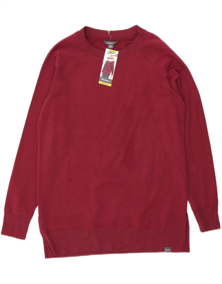 EDDIE BAUER Womens Sweatshirt Jumper UK 14 Medium Maroon Cotton Vintage Eddie Bauer and Second-Hand Eddie Bauer from Messina Hembry 