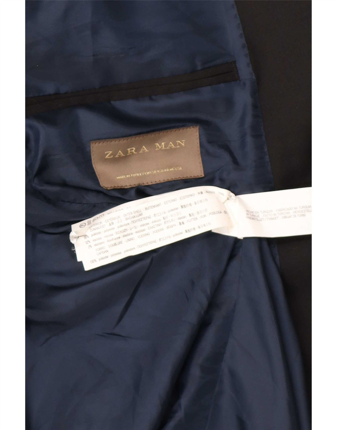 Giacca blazer da uomo a 2 bottoni Zara EU 50 poliestere nero medio