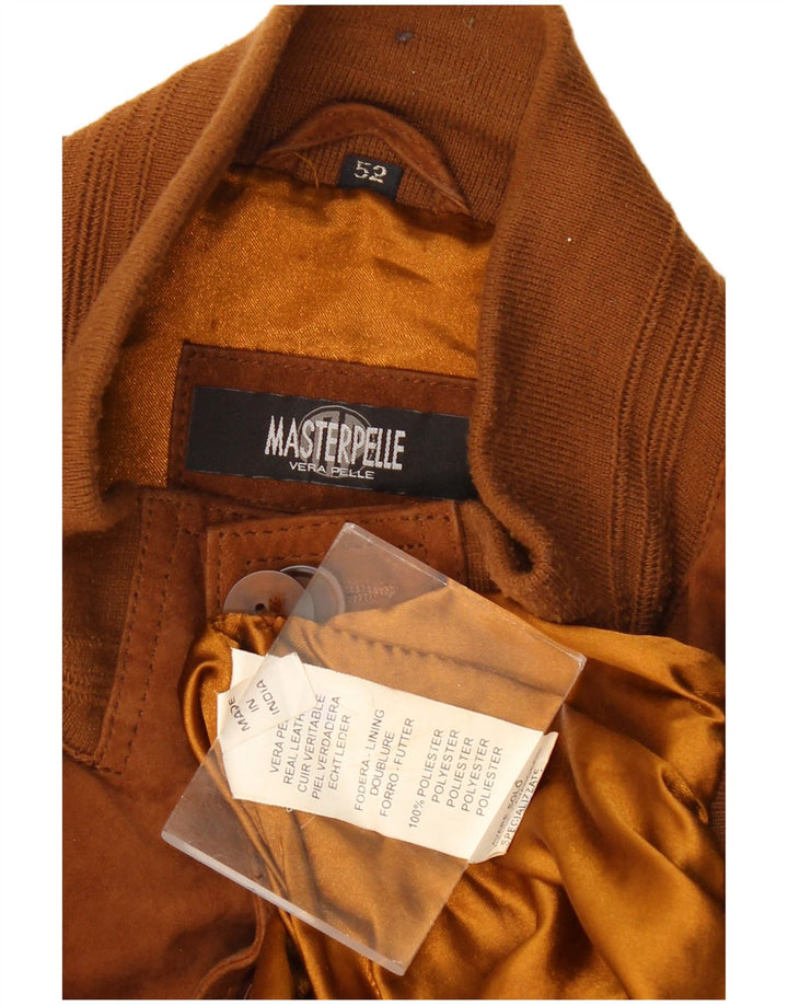 MASTERPELLE Herren Wildleder Bomberjacke IT 52 XL Braunes Leder