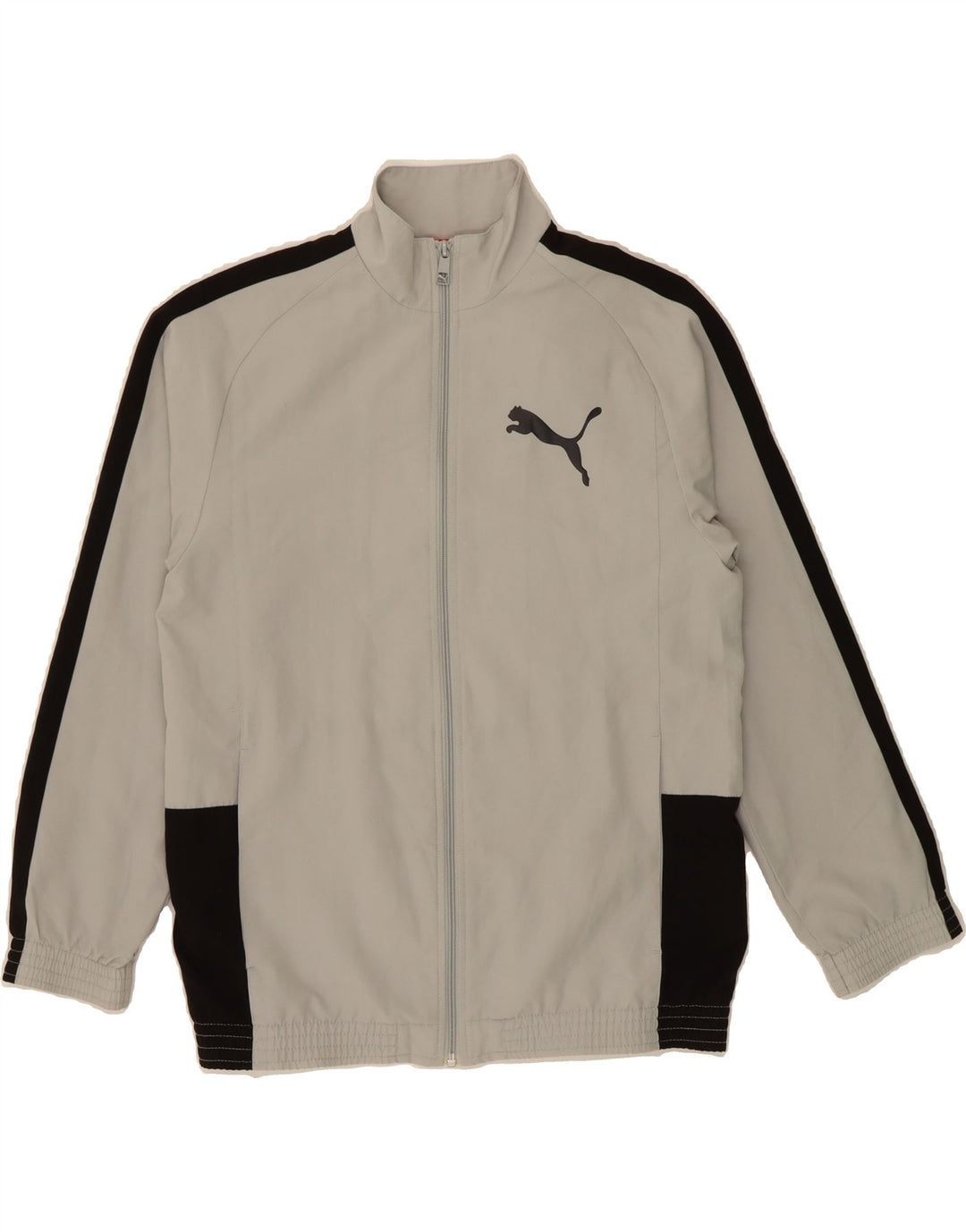 PUMA Boys Tracksuit Top Jacket 13-14 Years Grey Colourblock Polyester Vintage Puma and Second-Hand Puma from Messina Hembry 