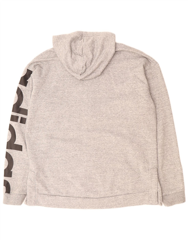 ADIDAS Mens Graphic Zip Hoodie Sweater Large Grey Polyester