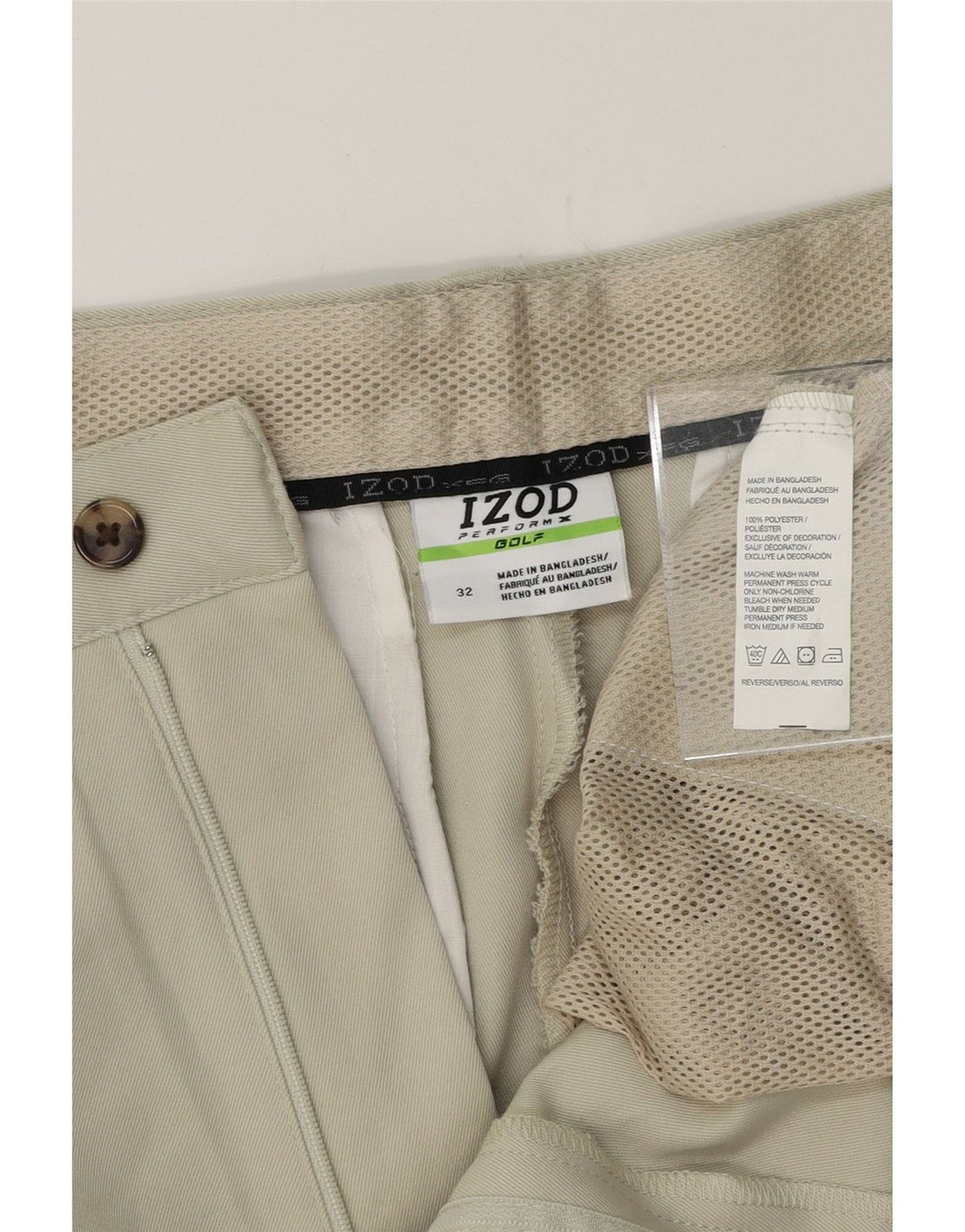 IZOD Mens Golf Cargo Shorts W32 Medium Grey Polyester Vintage Izod and Second-Hand Izod from Messina Hembry 