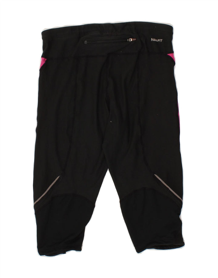 NIKE Womens Sport Shorts UK 10/12 Medium Black Colourblock Polyester Vintage Nike and Second-Hand Nike from Messina Hembry 