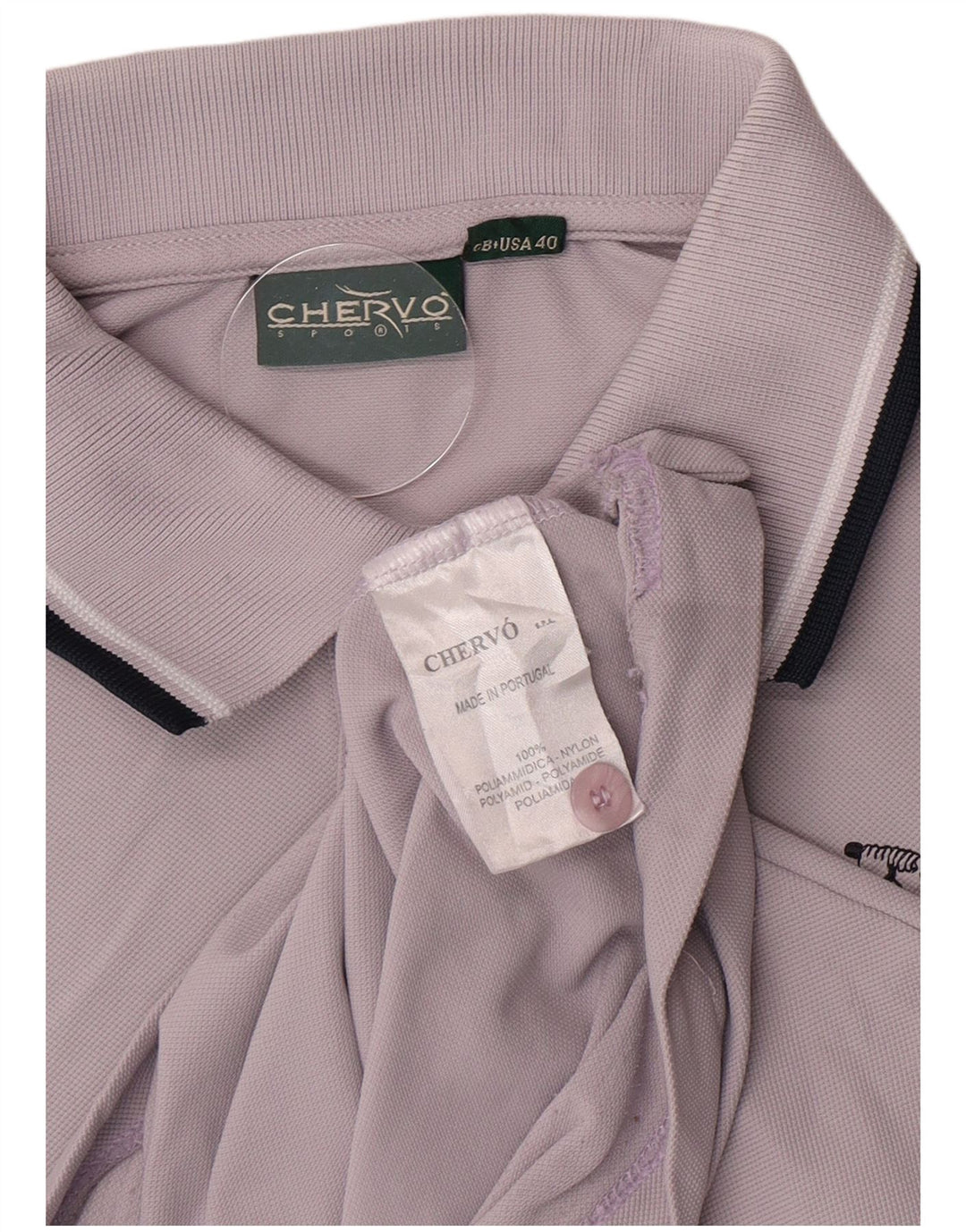 Chervo Mens Polo Shirt UK 40 Medium Purple Polyamide