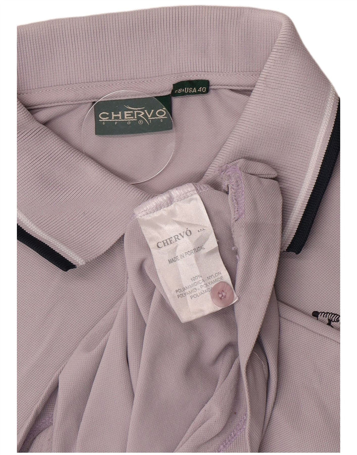 Chervo Mens Polo Shirt UK 40 Medium Purple Polyamide