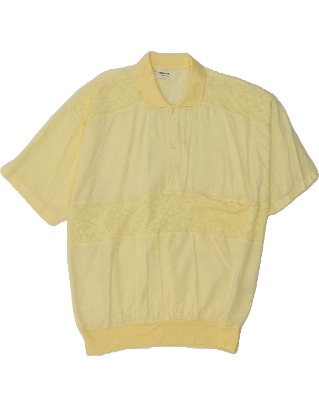 VINTAGE Womens Short Sleeve Pullover Shirt IT 48 XL Yellow Cotton Vintage Vintage and Second-Hand Vintage from Messina Hembry 