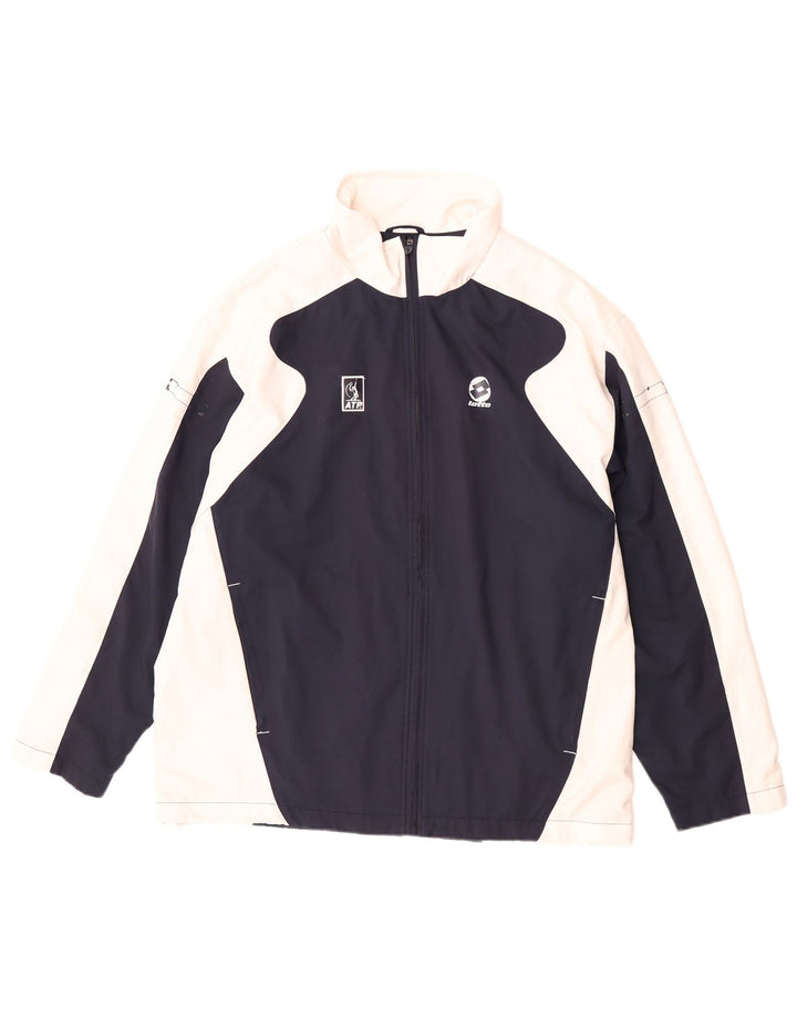 Lotto Herren-Trainingsanzug-Oberteil, Jacke, groß, marineblau, Farbblock-Polyester