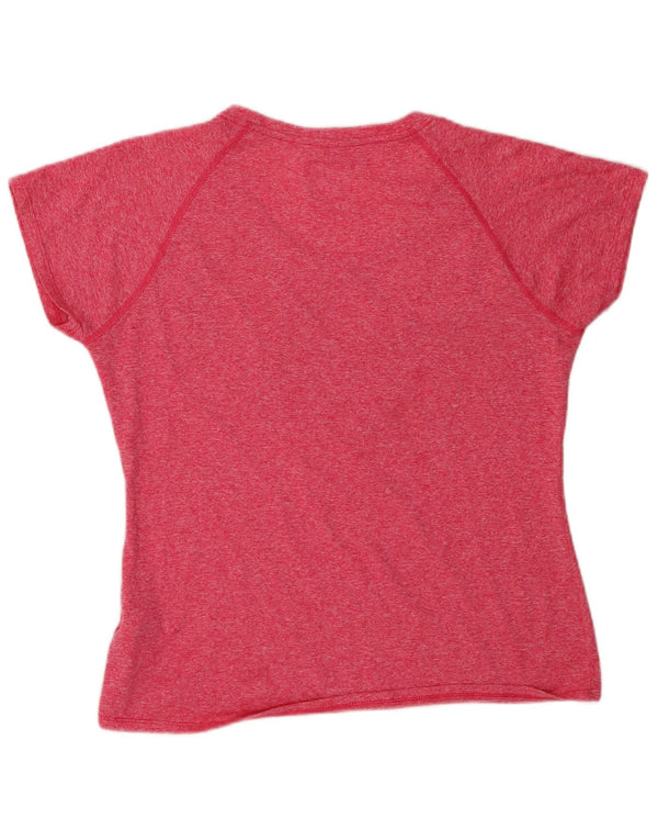 The North Face T-Shirt Femme Top UK 16 Large Rose Moucheté Polyester