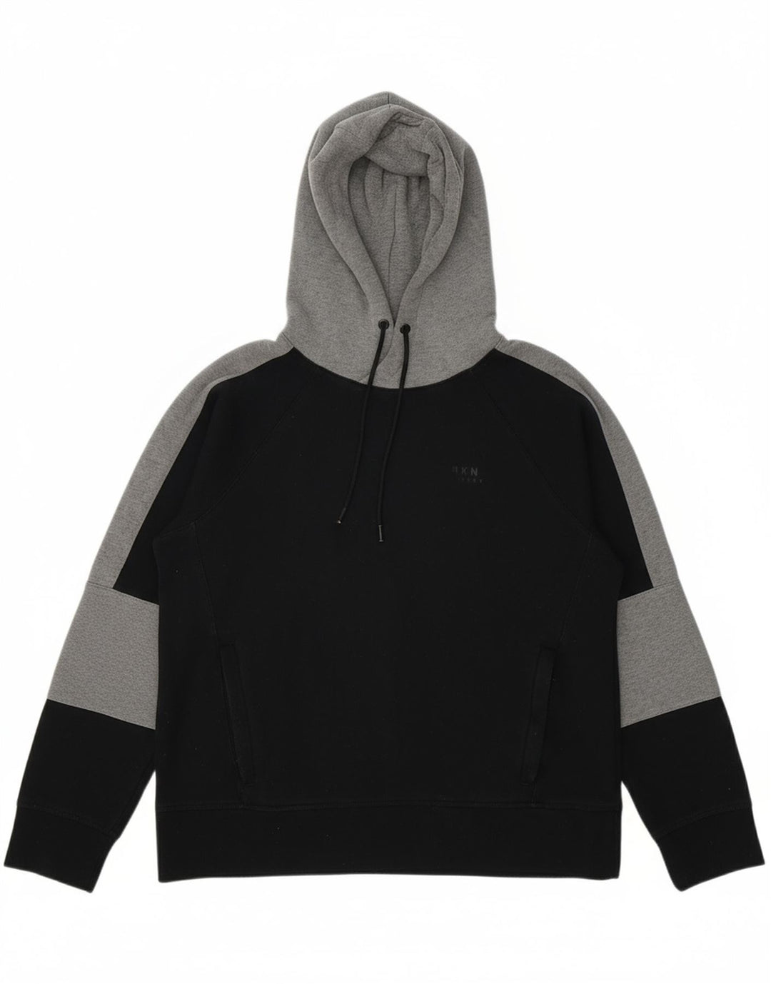 Suéter com capuz masculino DKNY médio preto colorblock algodão