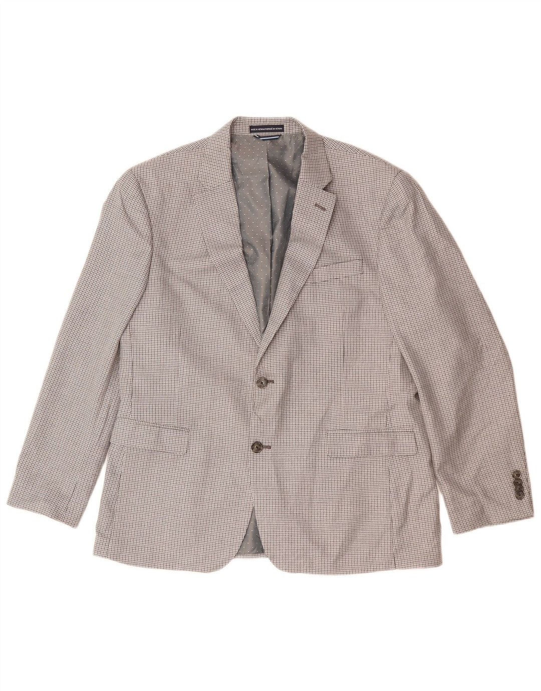 Tommy Hilfiger Mens 2 Button Blazer Jacket US 42 XL Grey Check Polyester