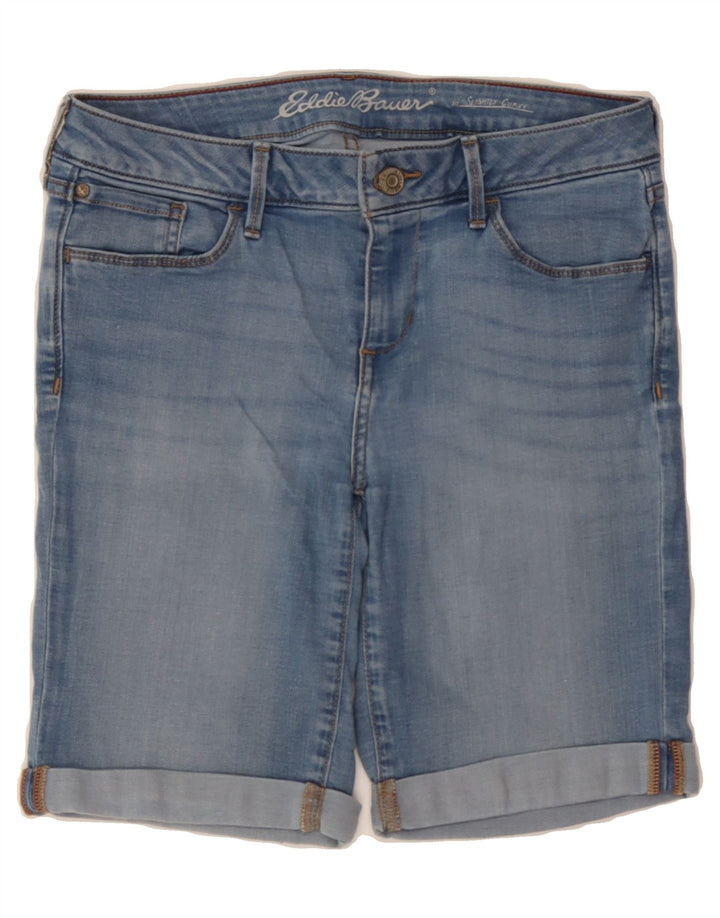 EDDIE BAUER Womens Slightly Curvy Denim Shorts US 8 Medium W26 Blue Cotton Vintage Eddie Bauer and Second-Hand Eddie Bauer from Messina Hembry 