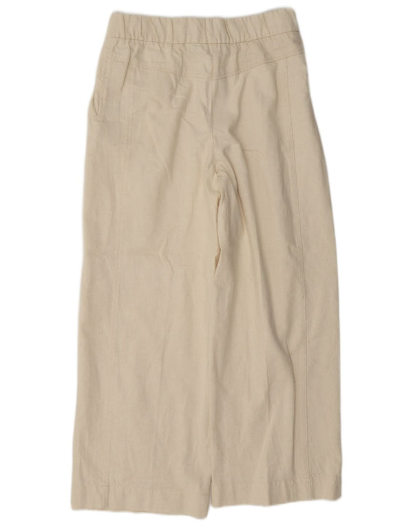 Zara Mujer Pantalones Casuales De Talle Alto Pegged XS W24 L26 Algodón Beige