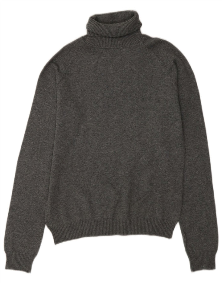 Zara Damen Rollkragenpullover, UK 14, mittelgraue Baumwolle