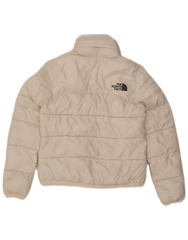 The North Face Womens Hooded Padded Jacket UK 10 Small White Polyester