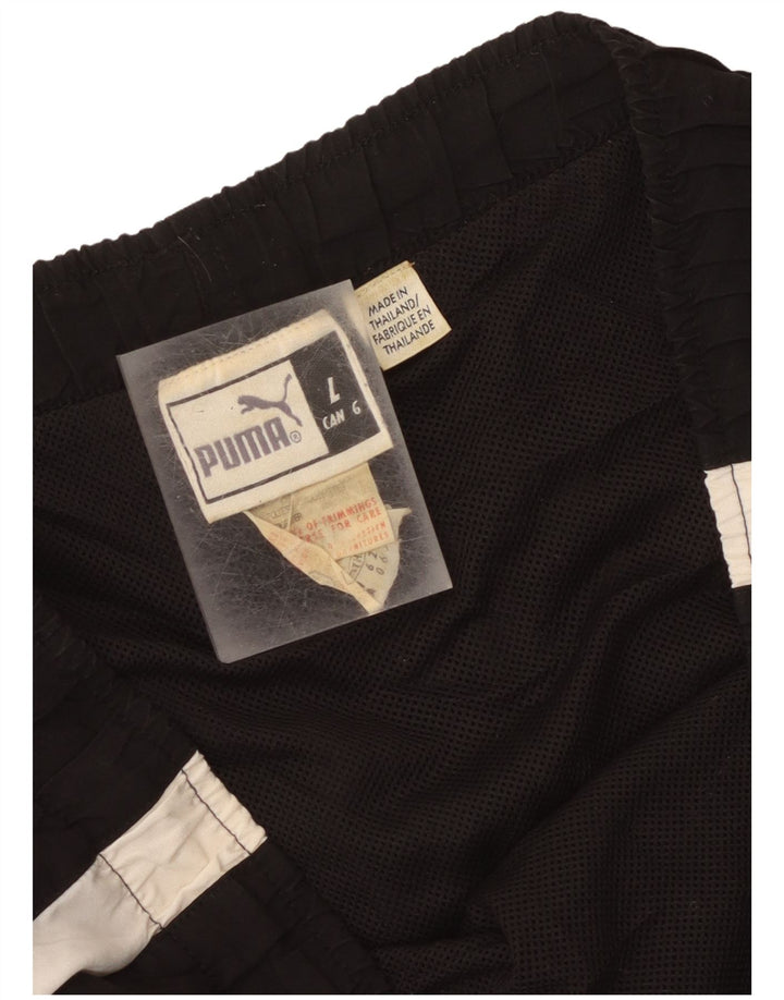 Pantaloncini sportivi da uomo Puma Large neri in poliestere color block