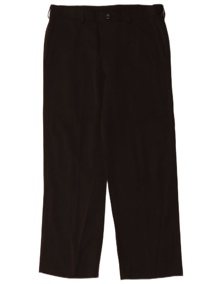 Izod Mens Straight Chino Trousers W34 L29 Black Polyester